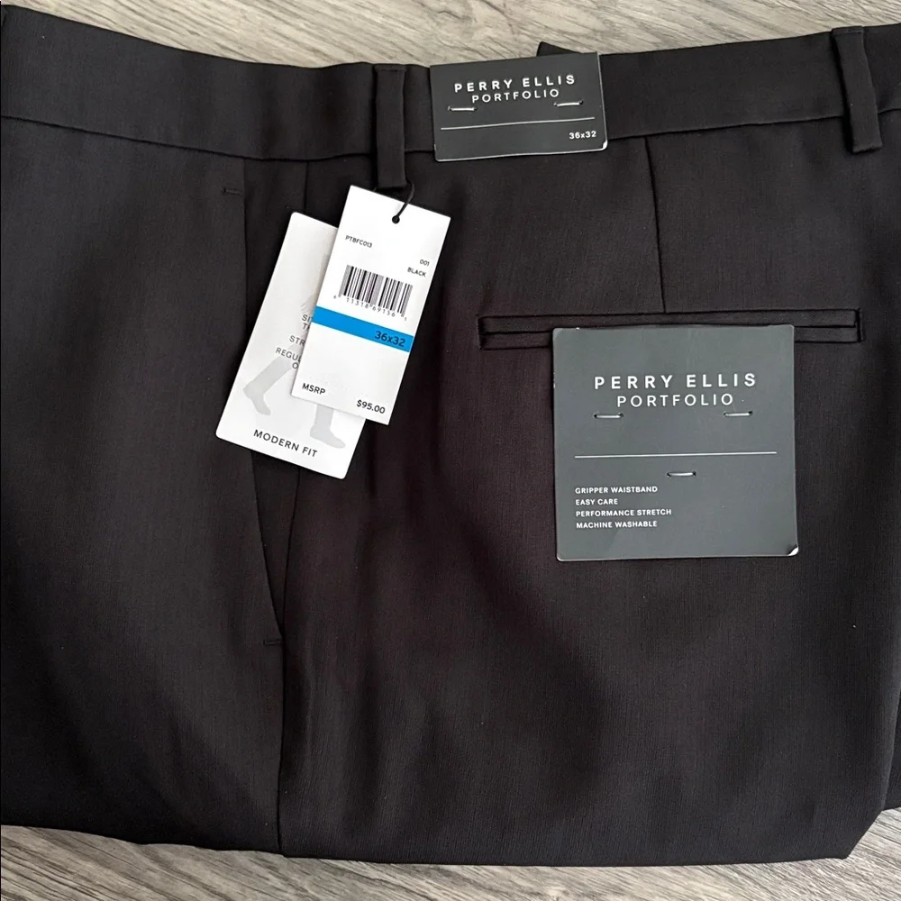 Perry Ellis Porfolio Modern Fit Stretch Dress Pants 36x32 NWT